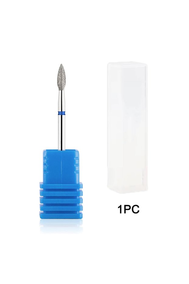 HY-0170 1/5PCS Universal 2.35mm Flame Cone Diamond Nail Drill Bits Rotary Russian Cuticle Bit Electr