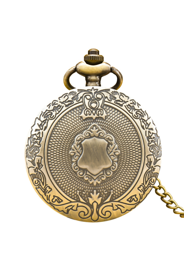 Bronze-1 Retro Charm Neutral Fashion Roman Digital Quartz Pocket Watch Steampunk Men's and Women's N