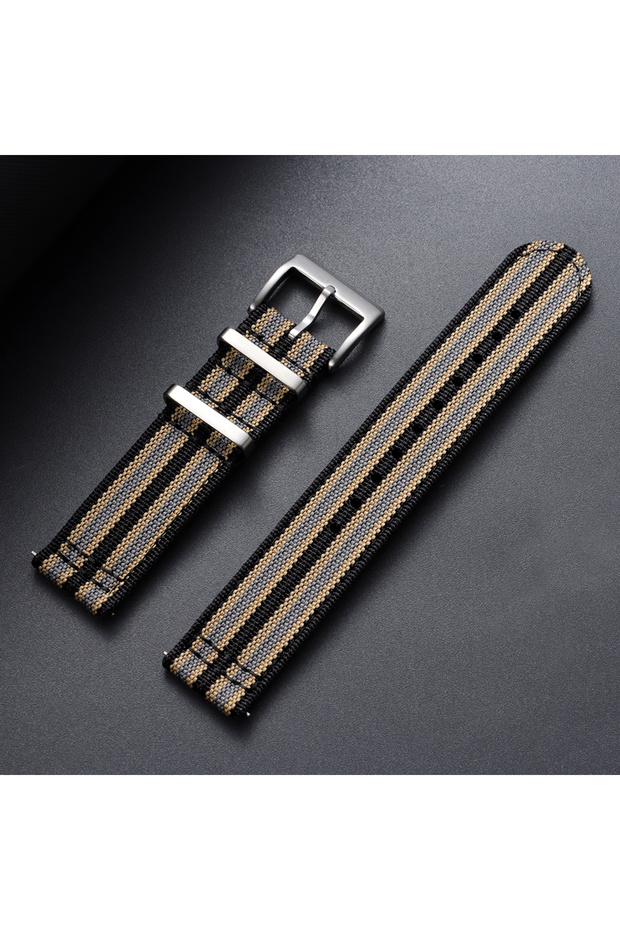 20mm Black khaki grey 20mm 22mm Ribbed Nylon Canvas Strap for Tudor for Omega Woven Fabric Watch Ban