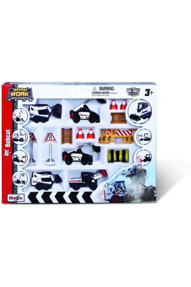 Bobcat Die Cast Construction Vehicle Playset for Ages 3 and Above, 3-Inch