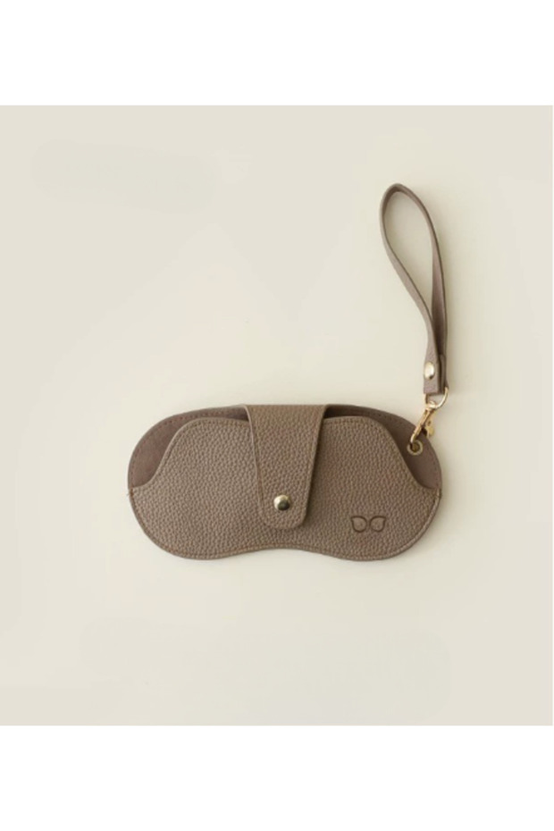 Coffee Soft Lychee Pattern PU Leather Glasses Bag Retro Sunglasses Case Portable Myopia Frame Case S