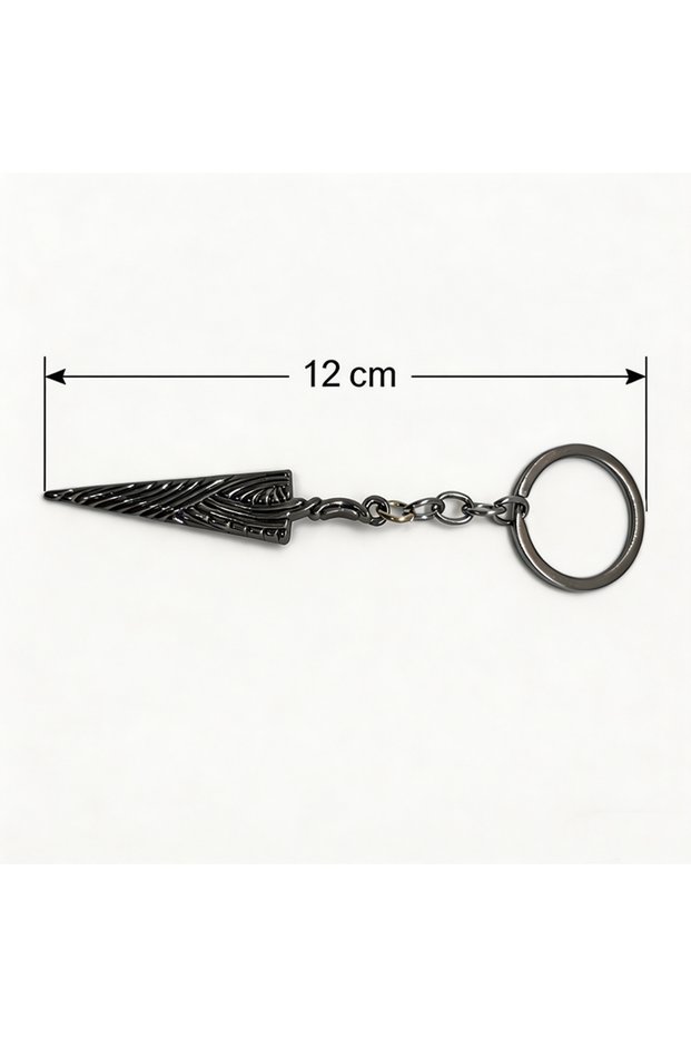 Keychain Cool Men Gothic Spear Pendant Necklace Punk Black Textured Arrowhead Keychain Vintage Metal