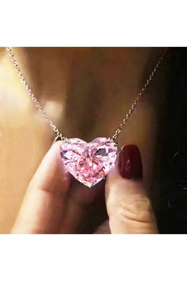 45cm XL337 Huitan Luxury Big Heart CZ Women Pendant Necklaces Simple Versatile Female Party Gift Dai