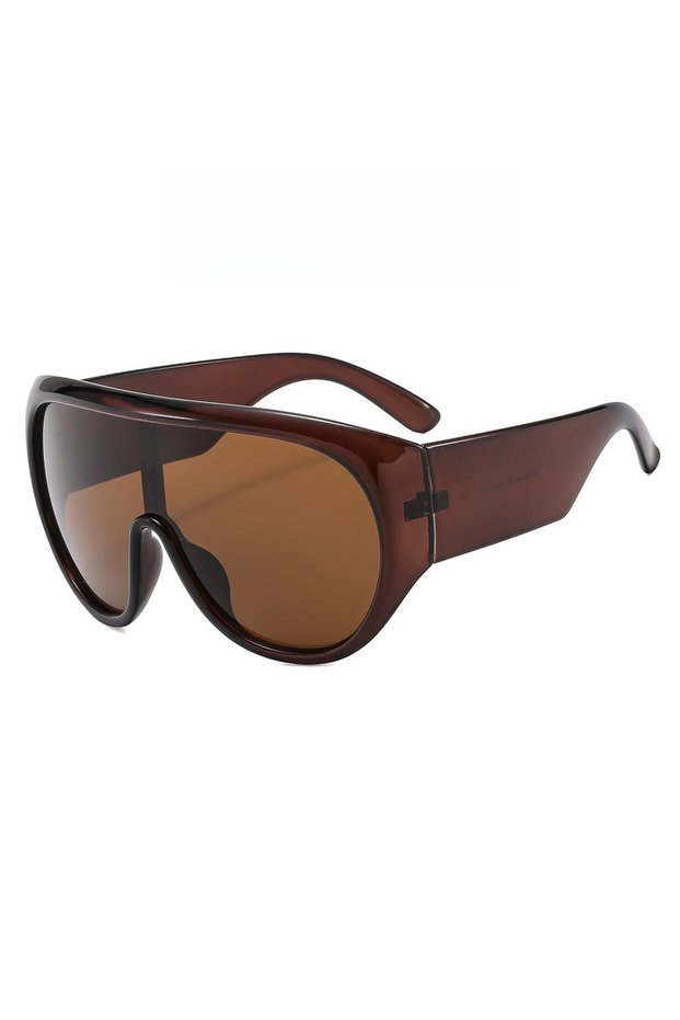 Tea tea Y2K Oversized Shield Mask Sunglasses Women Futuristic Visor One-Piece Steampunk Big Frame Go