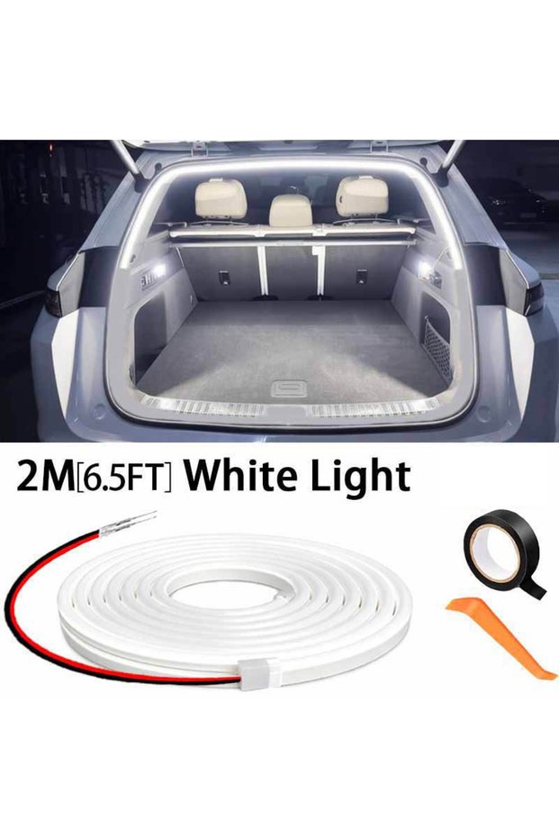 2M White light Car High Brightness Trunk Lighting Ambient Light Interior Decoration LED Wiring Free