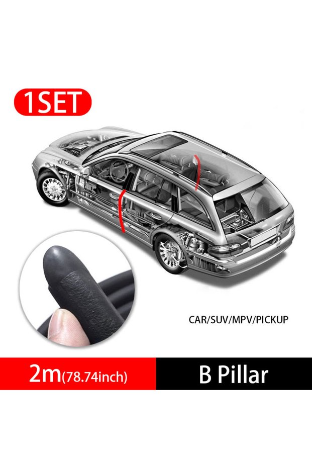 2 Meters SEAMETAL Rubber Car Door Edge Seal Strip Universal B-Pillar Protector Strips Waterproof Sou