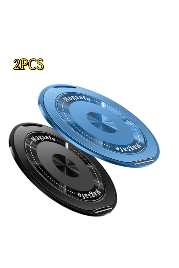 2PCS Magnetic Phone Holder Pivot Self Adhesive Ring 360 Degree Ultra Thin Rotation Premium Zinc Allo