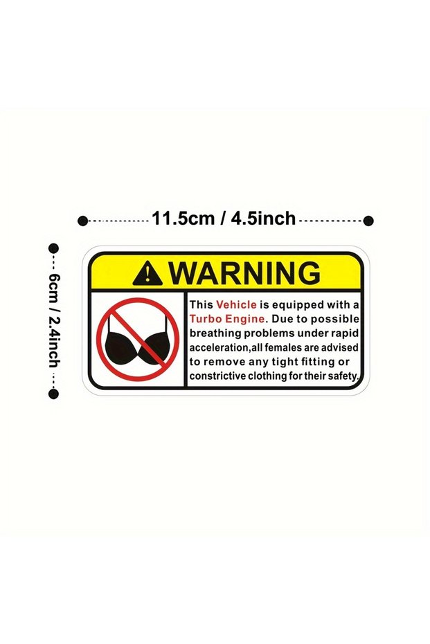 1PC Funny Warning Turbo Stickers Waterproof Vinyl Decals For Car Exterior Decor