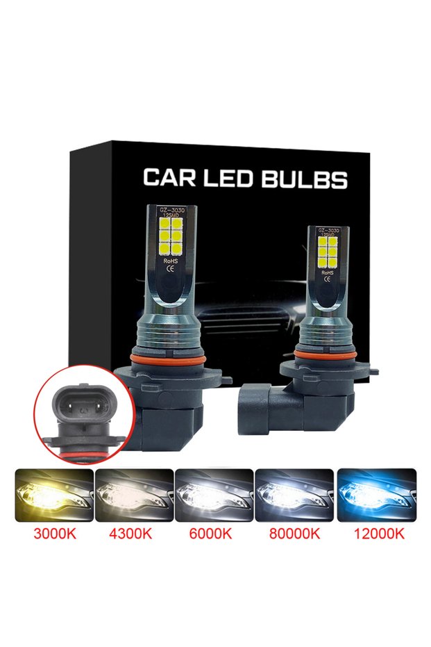 8000K White Blue 9006/HB4 2Pcs H10 9005/HB3 9006/HB4 LED Fog Light For Car Headlight Fog Lamp DRL Hi