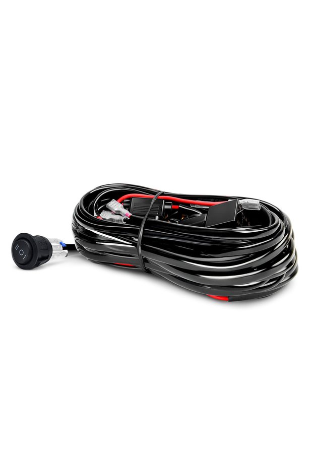 LED Light Bar Wiring Harness Kit, 480W 2 Leads 18 AWG LED Wiring Harness with 12V 40A Relay and Wate