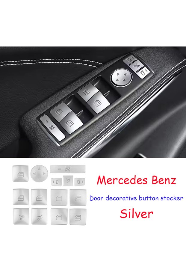 A Car Window Lift Button Cover Sticker Switch Panel Styling for Mercedes Benz A B C Class W204 W212