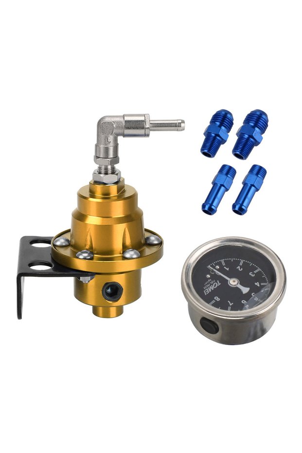 Gold Universal Aluminum Vehicle Refitting fuel Supercharger Adjustable Fuel Pressure Regulator with