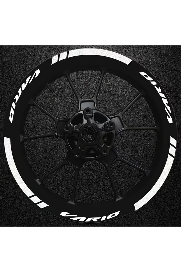 White Reflective 14-Inch Motorcycle Wheel Stickers - Waterproof, Motorcycle
