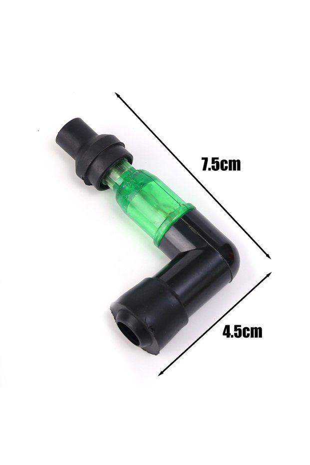 2pcs Green Motorcycle Ignition Spark Plug Cap Universal Flash Spark Plug High Pressure Cap Elbow Sha