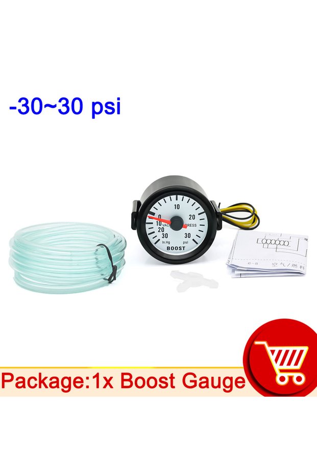 boost gauge PSI Round 52mm Blue Backlight Car Turbo Boost Gauge Turbin -30~30 PSI -1~2 Bar Pointer C