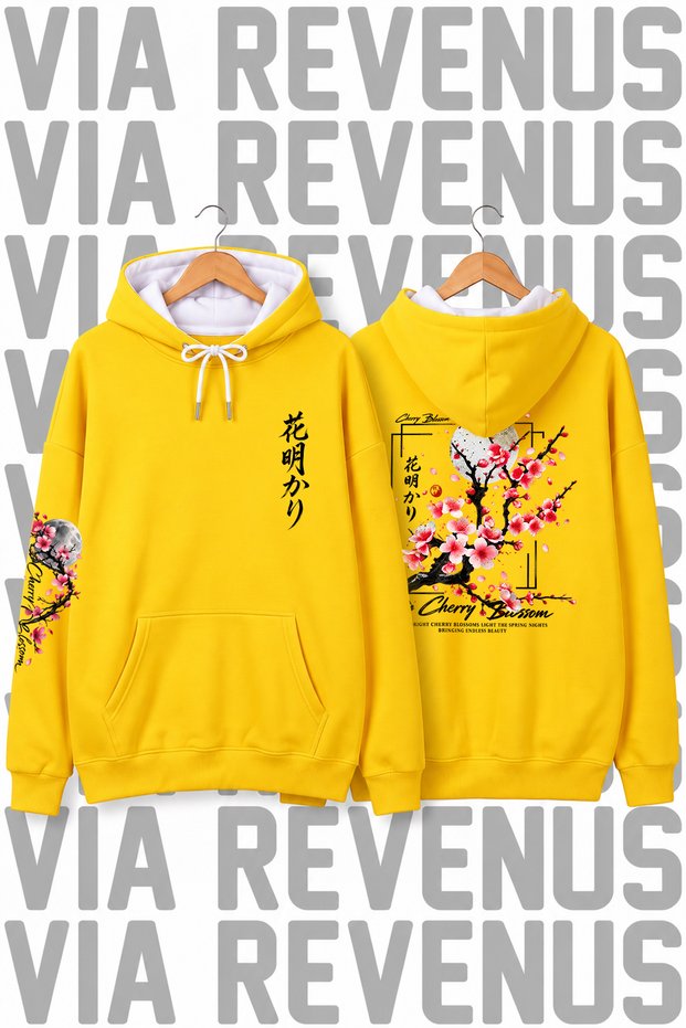 Cherry Blossom / Sakura Print Unisex Oversized Hoodie