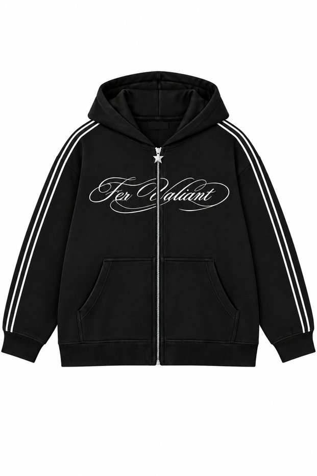 Unisex Striped Oversized Hooded Cardigan with Zipper