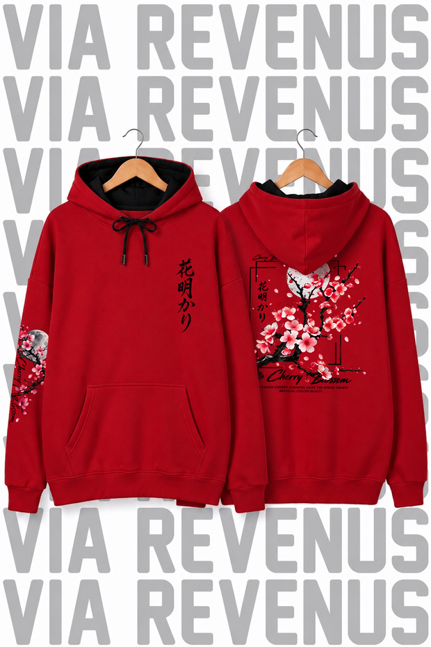Cherry Blossom / Sakura Print Unisex Oversized Hoodie