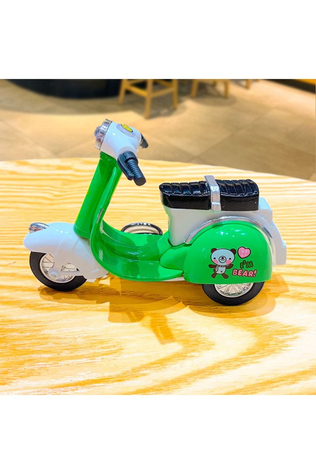 Cartoon decompression toy keychain creative pull back battery car bag key chain pendant