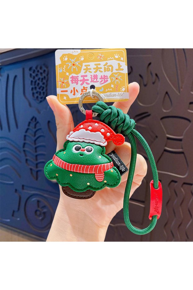 New Keychain Leather Backpack Pendant Doll Stocking Reindeer