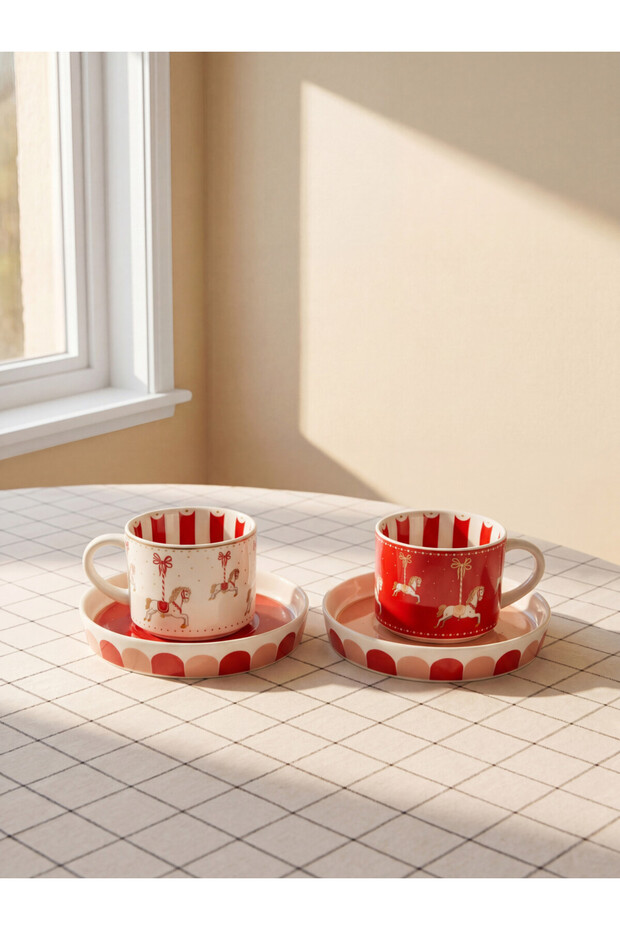 Quality Pieces from Çelebi Store 2-Piece Embroidered Coffee Cup Set