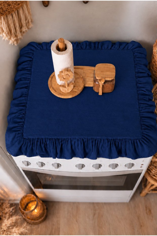 Vintage Ruffled Washing Machine Cover - Dowry-Style Cotton Decorative Bathroom Machine Cover