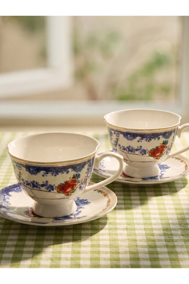 Set of 2 Embroidered Coffee Cups for Two