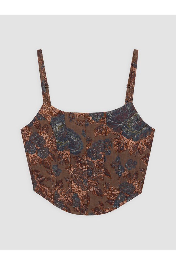 ESVAB • Modern & Elegant Floral Cropped Corset Blouse