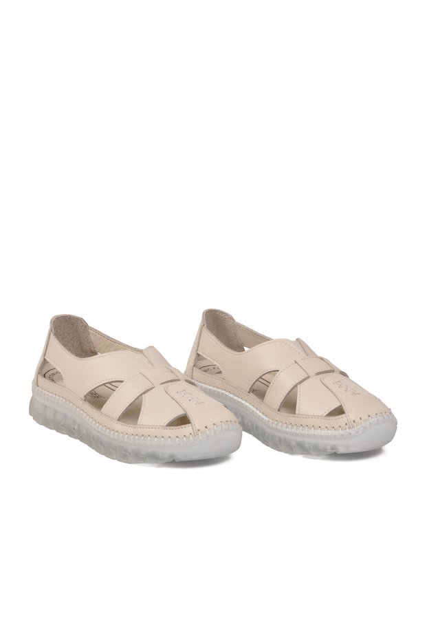 Women's Casual Shoes, Genuine Leather, Z568, Ecru