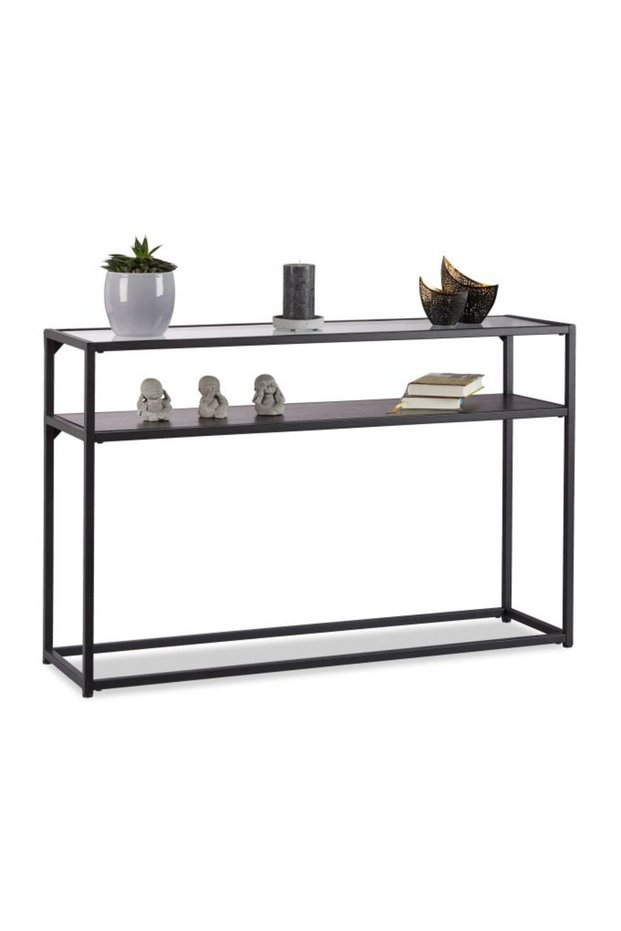 Black Glass Console Table