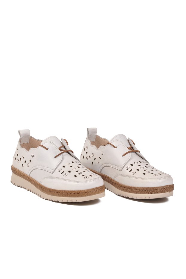 Women's Casual Shoes, Genuine Leather, Z136, White