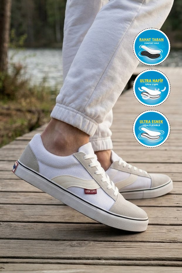 Men's Sneakers 1002 White, Sizes 40–45