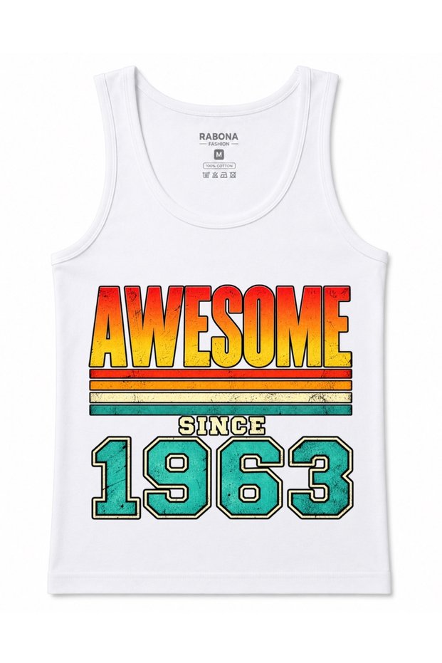 Awesome Since 1963 – Retro Vintage Tank Top with Birth Year Design