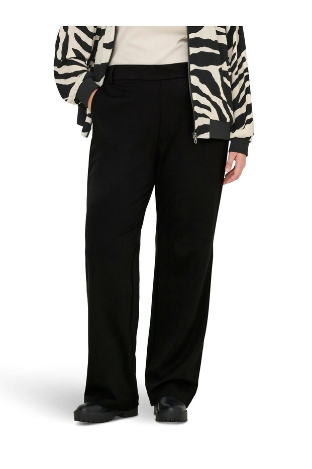 Plus Size Carmakoma Cargoldtrash MW Straight-Leg Pants for Women—Fabric Pants with High, Wide Legs; Classic, Casual, Office-Appropriate, Chic, Comfortable, Modern Style