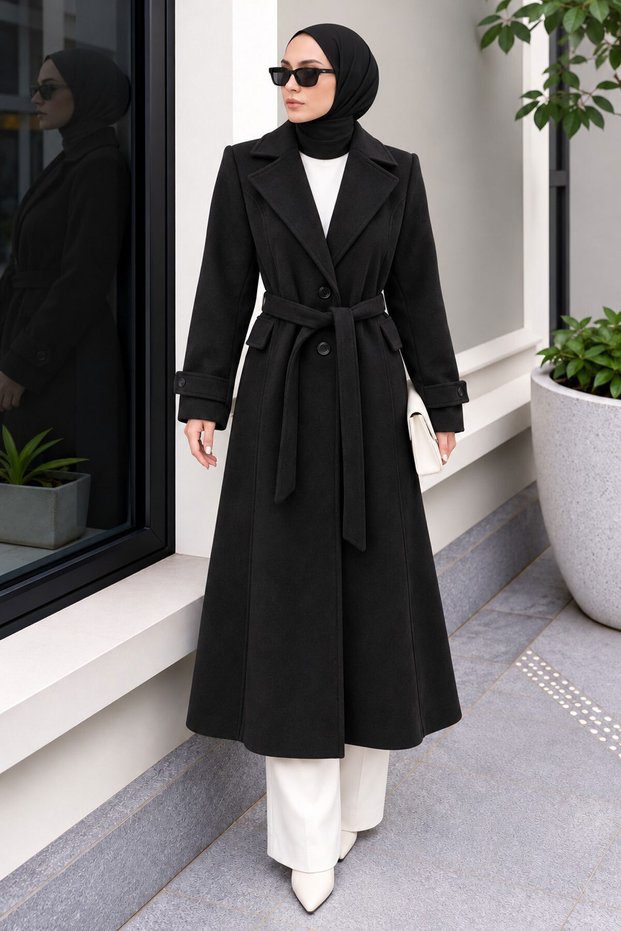 Moscow Melton Coat TSD260382 Black