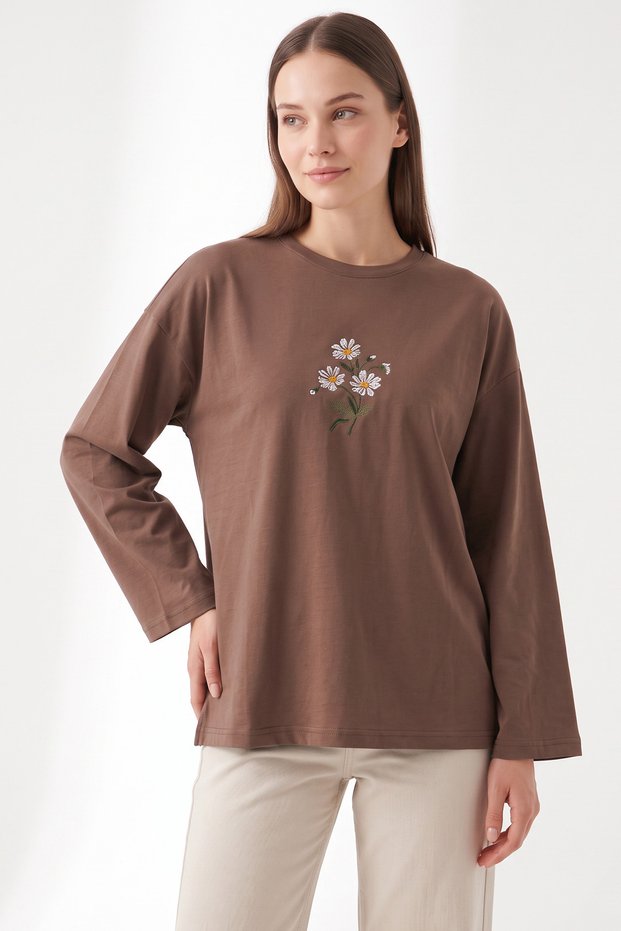 Daisy-Embroidered Tunic 13252 - VIZON