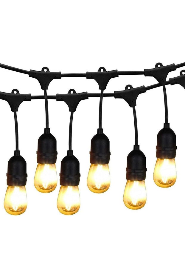Outdoor String Lights 36FT with 12Pcs E27 Sockets Warm White 2700K