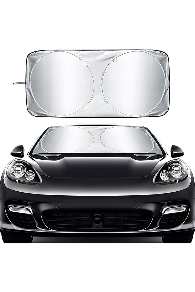 Front Windshield Sun Shade, Size 150×80 cm – Heat and Sunlight Reflector – Foldable Front Sun Shade