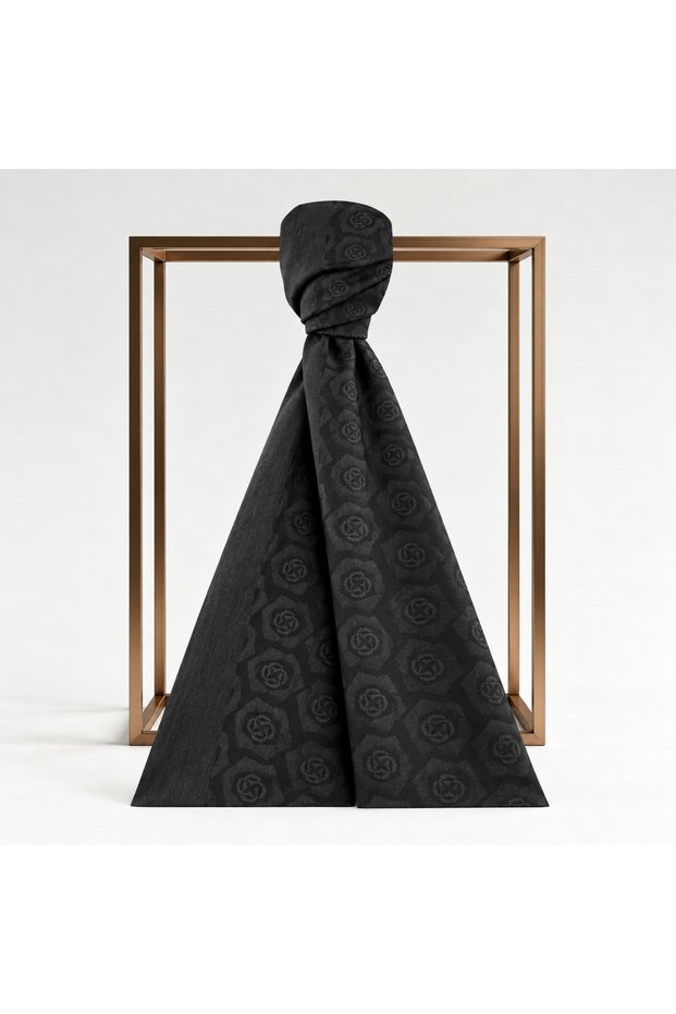 Naia Solent Shawl 6070800 911 Black Monogram Pattern