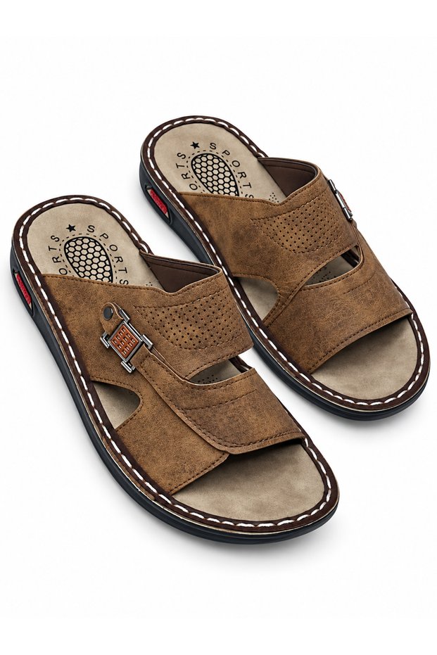 Men's Open Toe Sandals - Brown