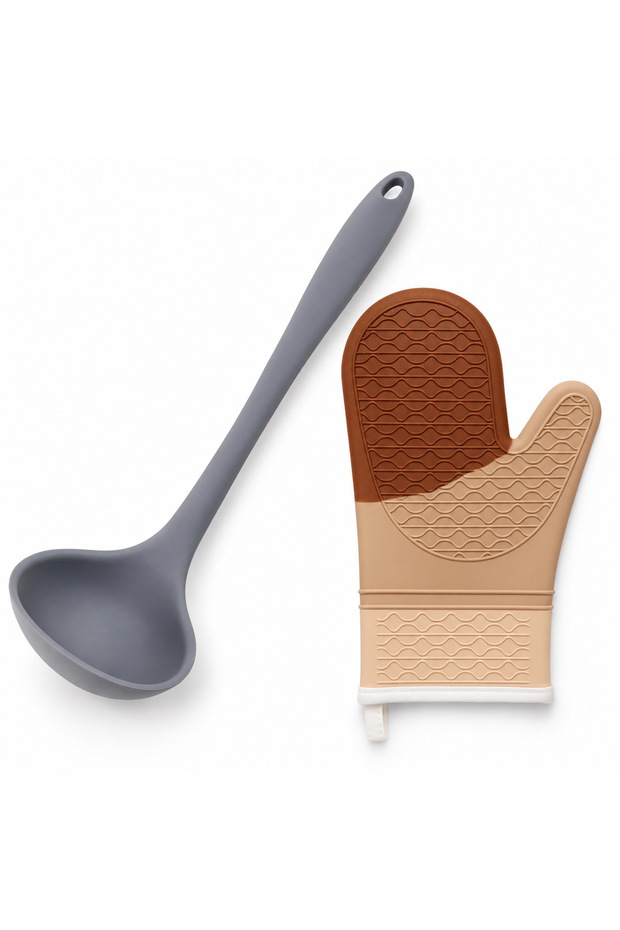 Hot Bowl – Silicone Soup Ladle and Silicone Oven Mitt Set