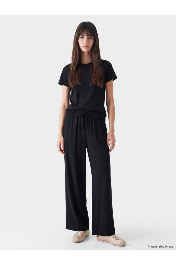 XSIDE Black Gabardine Straight-Leg, Loose & Wide-Leg Women's Pants—The ALITA CITY Difference