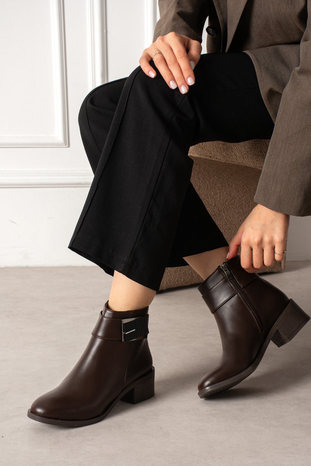 TNC 001 Zip-Up Boots with Buckle Detail
