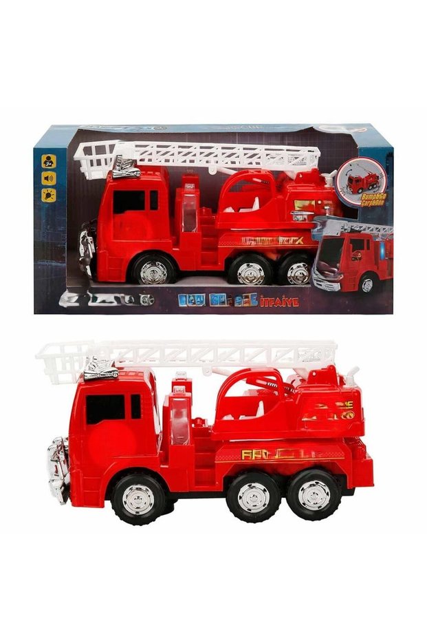BZELDR05 Sound- and Light-Equipped Fire Truck with Spin-and-Turn Feature