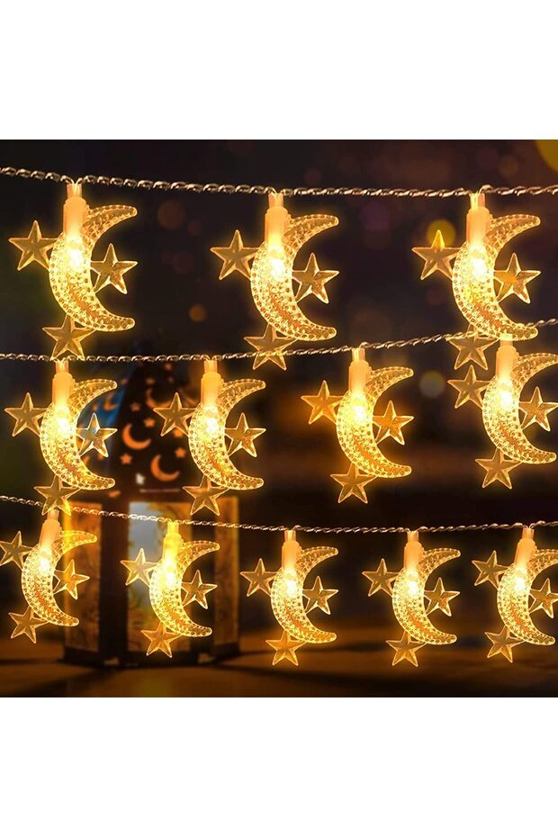 Moon Star Led String Lights,Windows Decorations String Lights,3M 20LED Star Moon String Curtain Ligh