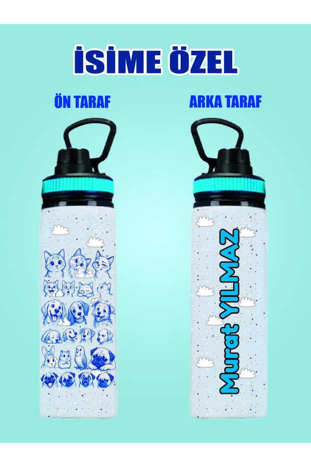 Personalized Metal Water Bottle & Water Flask for Kids, 800 ml - 010