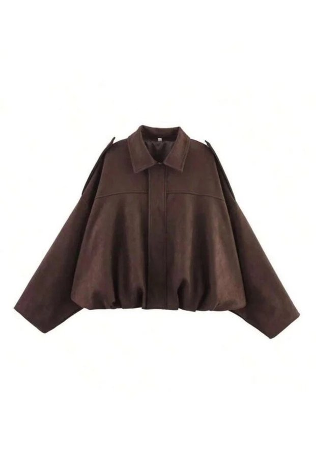 Women's Oversized Premium Suede Jacket (No Collar)