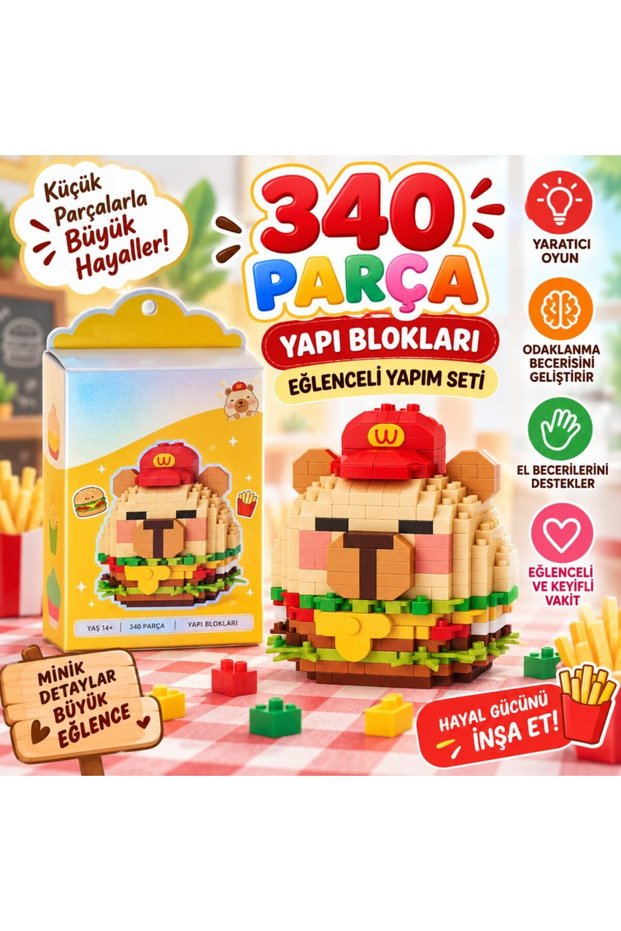 LZ-8875 Hamburger Model 340-Piece Building Block Toy BZELDR05