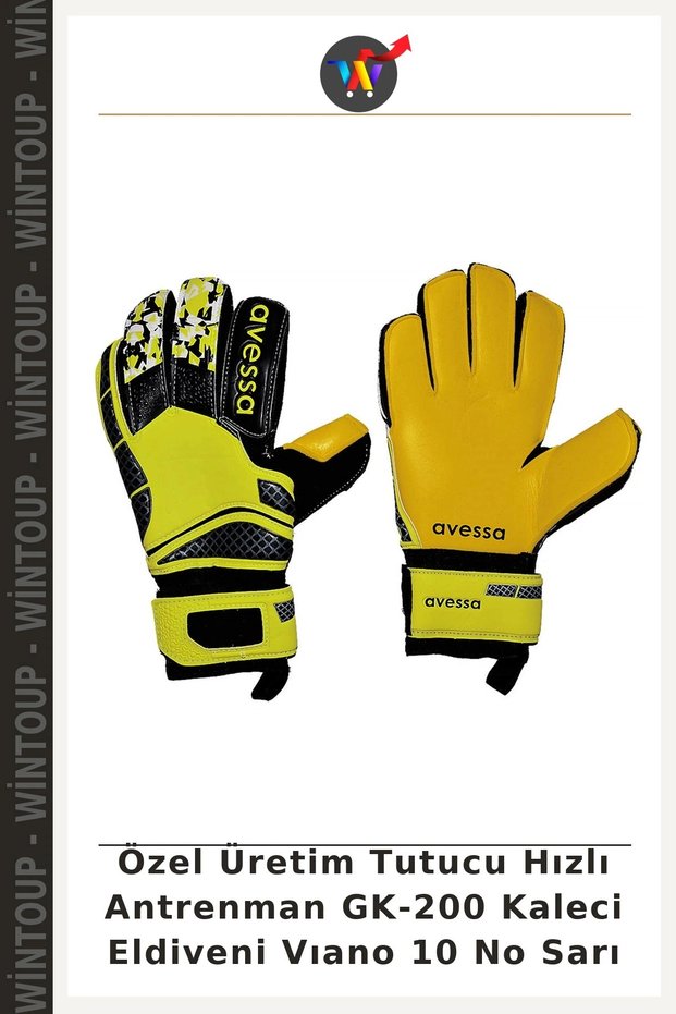 Custom-Made Gripper Quick Training GK-200 Goalkeeper Gloves, Viano, Size 10, Yellow