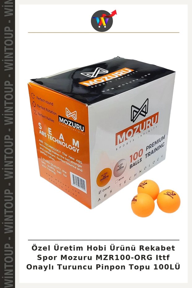 Custom-Made Hobby Product: Competitive Sports Mozuru MZR100-ORG ITTF-Approved Orange Table Tennis Ball, Pack of 100